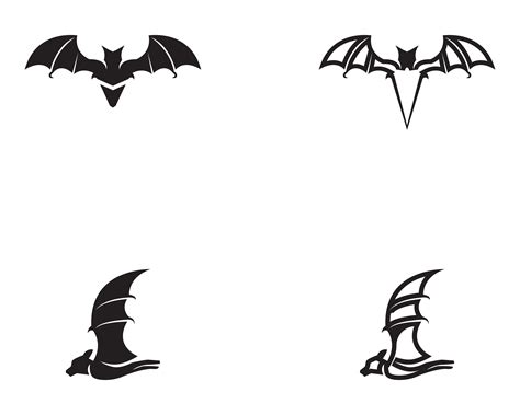 Bat black logo template white background icons app 579239 Vector Art at Vecteezy