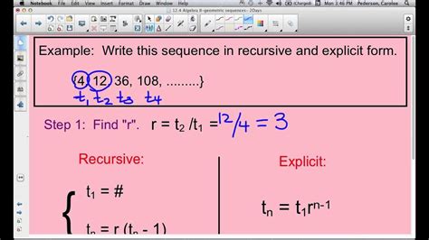 Writing a Recursive and Explicit Formula in Geometric Sequence - YouTube