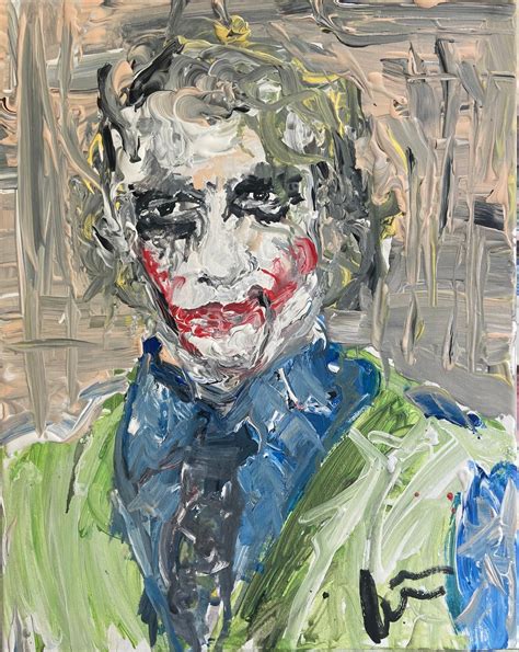 Heath Ledger Joker Batman Original Painting on Canvas 18x24 - Etsy