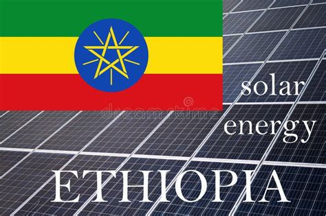 Solar Energy Panels with Ethiopia Flag Background. Sustainable Resources and Renewable Ethiopian ...