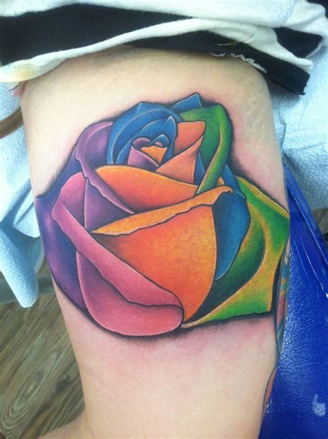 Rainbow rose | I do tattoos.... www.tattoosbykj.com | Pinterest | Rainbows, Tattoo and Tatting