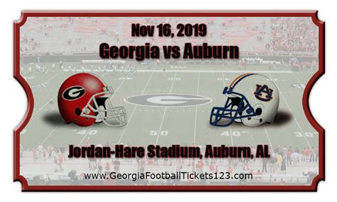 Georgia Bulldogs vs Auburn Tigers Football Tickets | 11/16/19