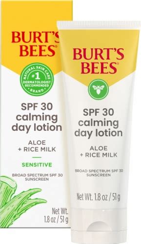 Burt's Bees Sensitive Skin Aloe and Rice Milk SPF 30 Calming Day Face Lotion, 1.8 oz - Fred Meyer