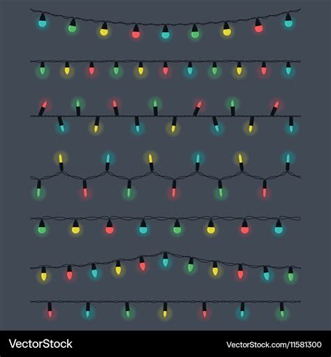 Christmas light bulbs set Royalty Free Vector Image