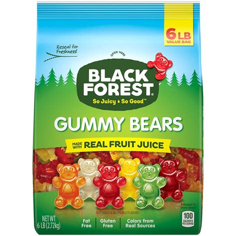 Amazon.com : Black Forest Gummy Bears Candy, 6 Pound Bulk Bag ...