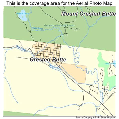 Aerial Photography Map of Crested Butte, CO Colorado