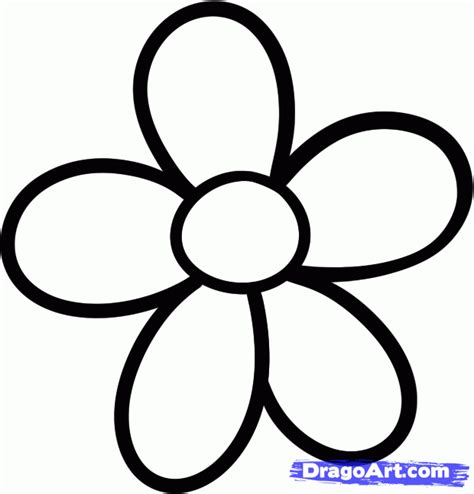 flower drawing easy for kids - Clip Art Library