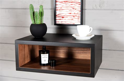 Black End Walnut Floating Nightstand / Entryway Console - Etsy