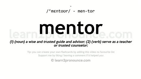 Pronunciation of Mentor | Definition of Mentor - YouTube