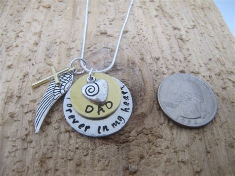 Memorial Necklace//dad Memorial//mom Memorial//hand Stamped - Etsy