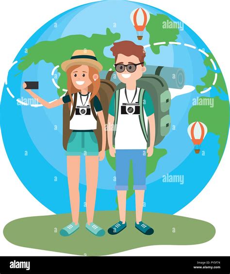 Tourist couple cartoons Stock Vector Image & Art - Alamy