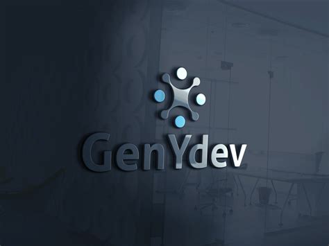 3d glass window logo mockup | Generation Y development