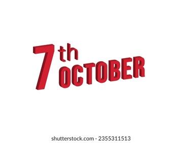 7th October Daily Calendar Time Date Stock Vector (Royalty Free ...