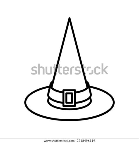 Black Silhouette Halloween Witch Hat Vector Stock Vector (Royalty Free ...