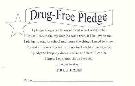 Free Printable Drug Free Pledge Cards - Printable Card Free