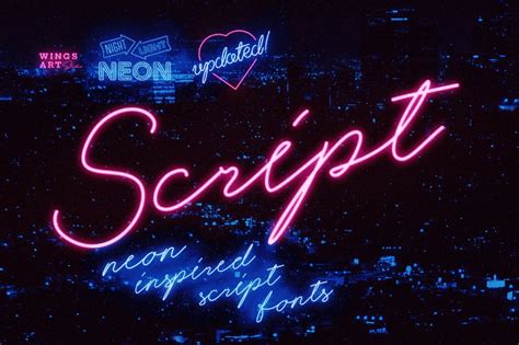 Night Light: Neon Script Font - Design Cuts