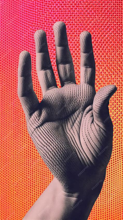 Premium Photo | Image of an illustration of a hand animation halftone print