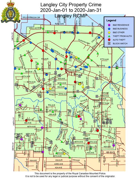 The South Fraser Blog: Langley City January Property Crime Map