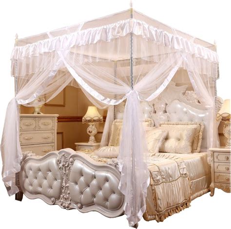 Mengersi Princess 4 Corners Post Bed Curtain Canopy Mosquito Net ...