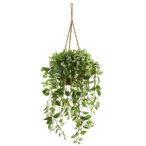 Nearly Natural 51in. Wandering Jew Artificial Plant in Hanging Basket (Real Touch) - Walmart.com