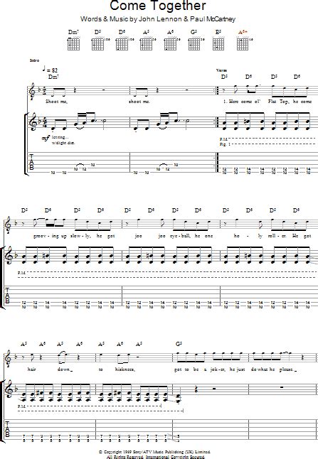 Come Together - Guitar TAB | zZounds