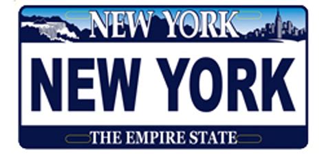 New York License Plate Magnet- White