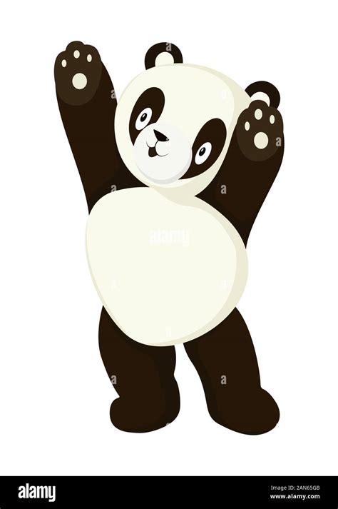 Stylized panda full body drawing. Simple panda bear icon or logo design Stock Vector Image & Art ...