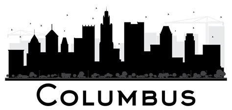 Columbus City skyline black and white silhouette. 15708370 Vector Art at Vecteezy