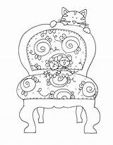 Free Dearie Dolls Digi Stamps Cat And Mouse Chair  sketch template