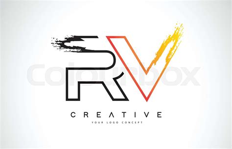 RV Creative Modern Logo Design with Orange and Black Colors. Monogram ...