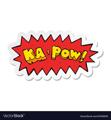 Sticker of a cartoon ka pow Royalty Free Vector Image