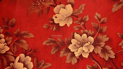 Vintage Floral Wallpaper With A Weathered Red Texture Background, Old Wallpaper, Vintage ...