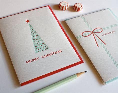 Letterpress Christmas Cards Set of two greeting cards