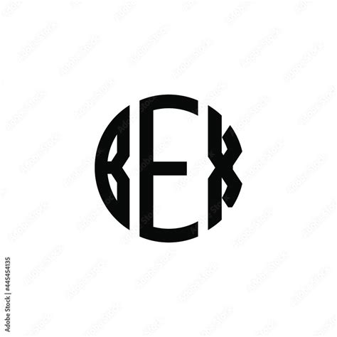 BEX letter logo design. BEX letter in circle shape. BEX Creative three ...