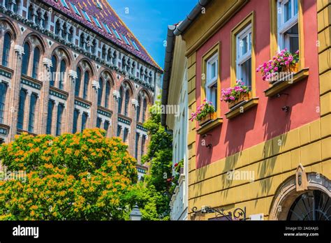 Historic architecture of Castle Hill in Budapest, Hungary Stock Photo ...