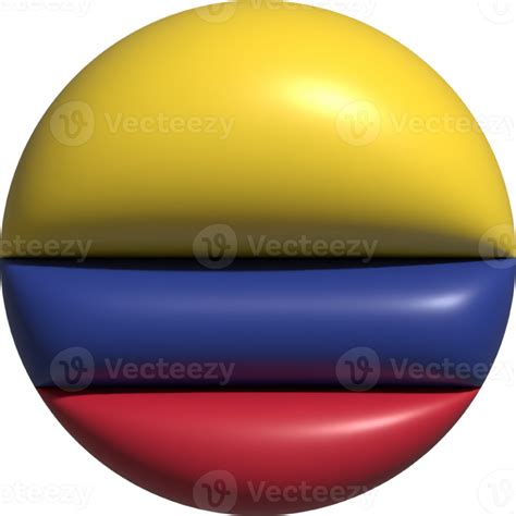 Colombia flag circle 3D. 22501543 PNG