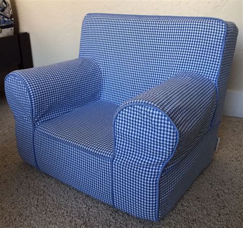 POTTERY BARN KIDS MY FIRST ANYWHERE CHAIR INSERT + COVER BLUE GINGHAM EXCELLENT | eBay | Pottery ...