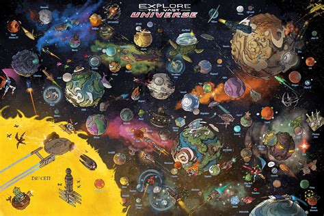 Space Worlds Map by Edison Yan - Default | Poster prints, Fine art ...