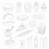 Printable Fast Food Coloring Page  Mimi Panda sketch template
