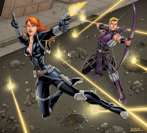 Black Widow + Hawkeye by Brian-Robertson on DeviantArt