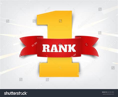 Rank One Red Ribbon On Grey Stock Vector (Royalty Free) 641451493 ...