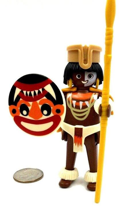 Playmobil African Tribesman Jungle Native 3015 Headpiece Leaf Cloak & Shield O20 | #4296215148