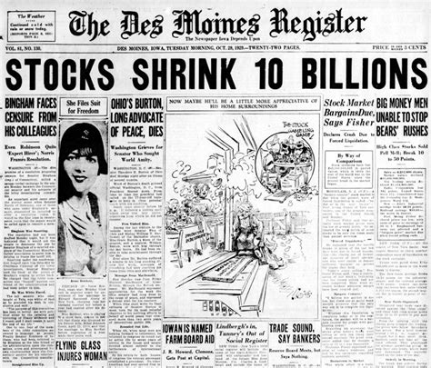 The Great Depression: Newspaper headlines from the 1929 stock market crash - Click Americana