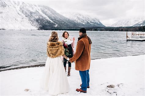 Snowy Lake McDonald Lodge Elopement