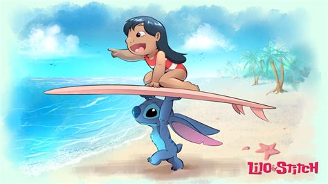 Lilo And Stitch at the Beach by ElasticInk | Lilo and stitch, Lilo and ...