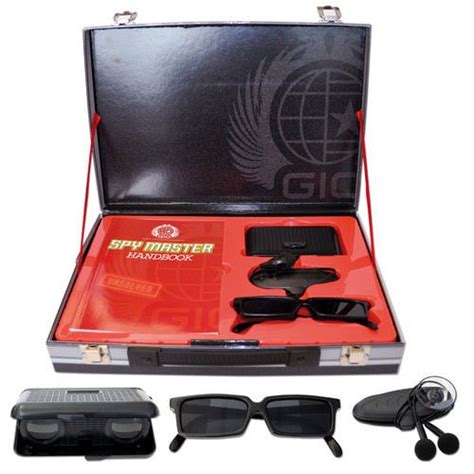 Spy Master Briefcase Black Spy kit - Secret agent mission handbook with top spy gear and gadget ...