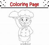 Happy chef coloring page For Kids 35771770 Vector Art At Vecteezy sketch template