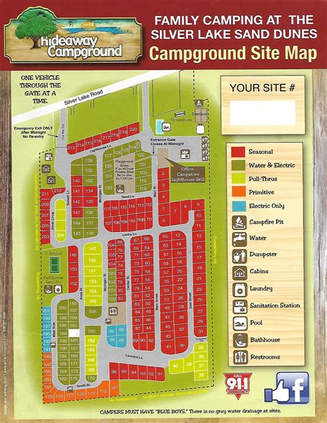 Site Map | Hideaway Campground