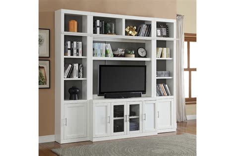 Catalina 4 Piece Entertainment Center in White | Mor Furniture