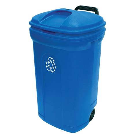 United Solutions 34 Gal. Wheeled Outdoor Trash Can Recycling in Blue-TB0056 - The Home Depot